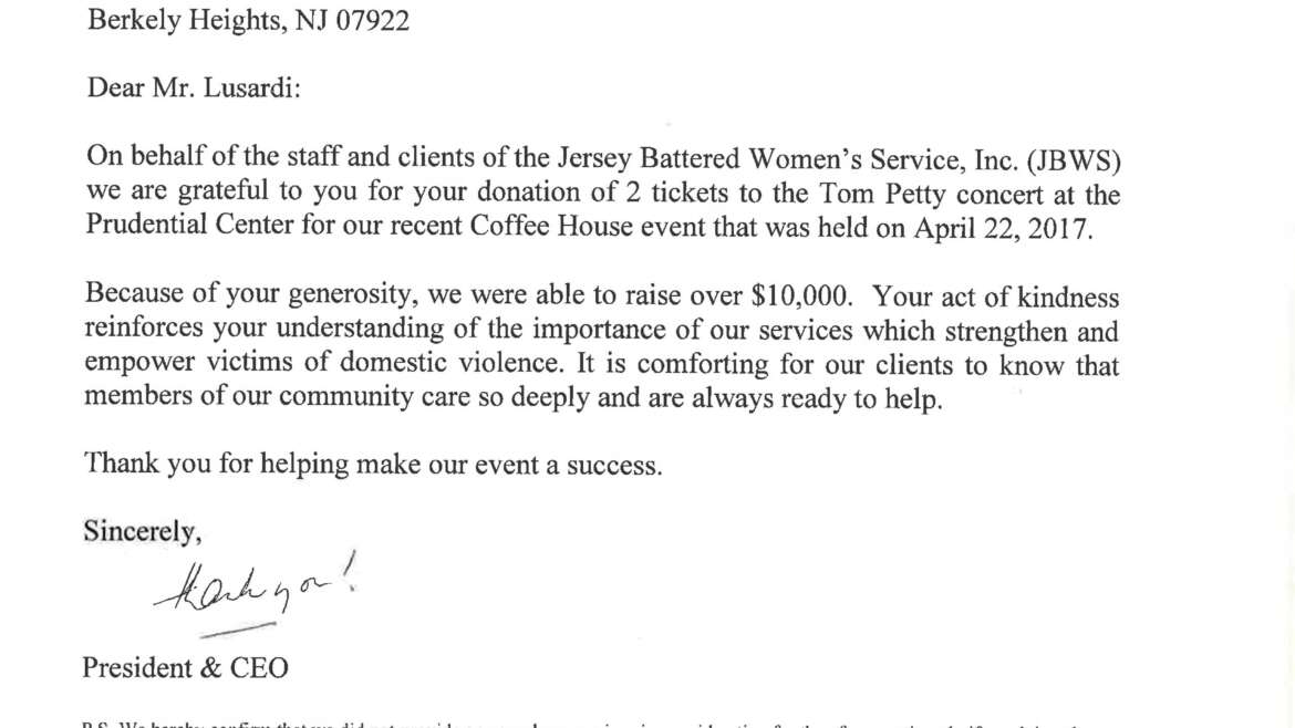 Thank you from Jersey Battered Women’s Service