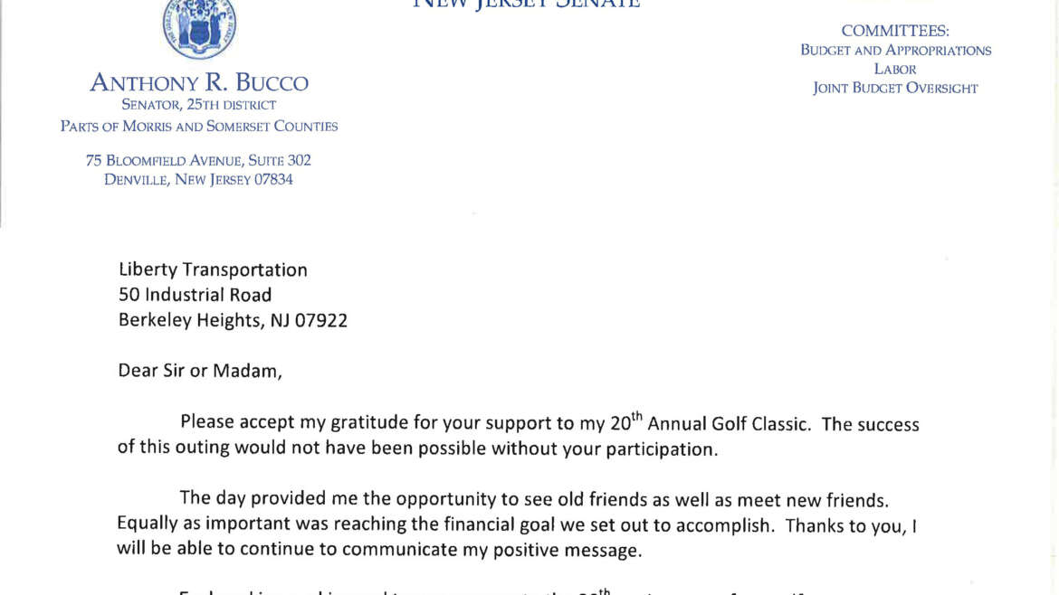 Thank you from the New Jersey Senate