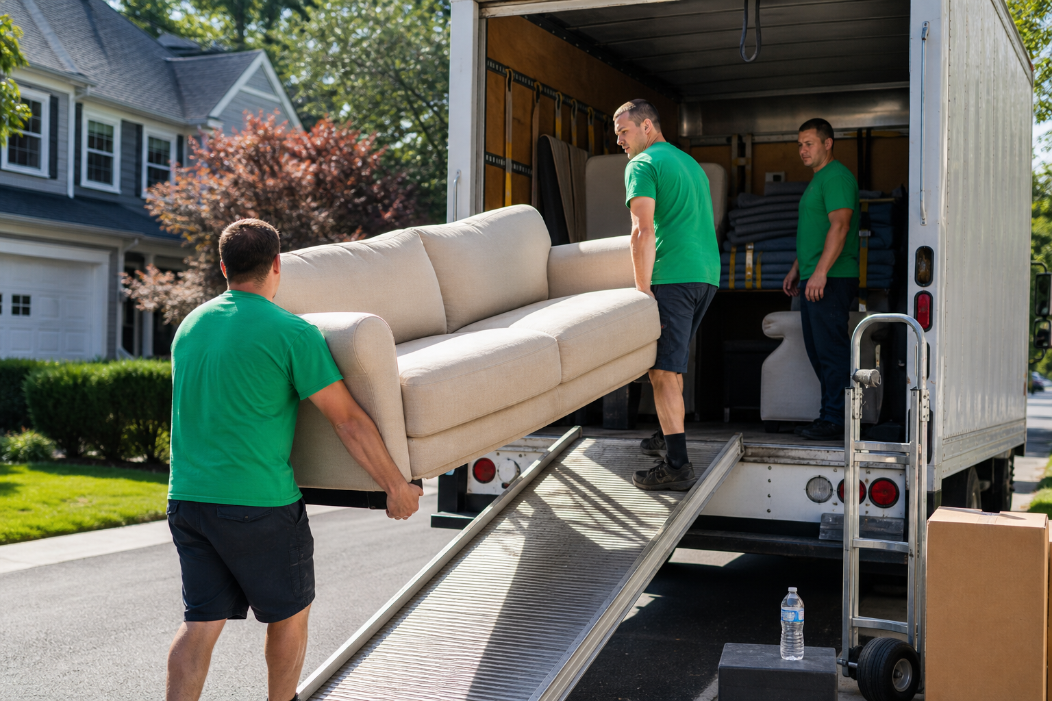 moving in summer heat NJ — Lincoln Moving & Storage crew